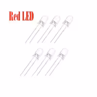 دیود نورانی 5 میلیمتر ال ای دی   LED - قرمز بسته 6 عددی