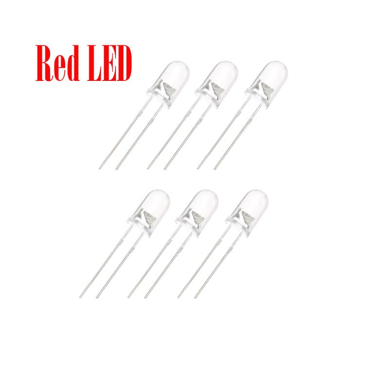 دیود نورانی 5 میلیمتر ال ای دی LED - قرمز بسته 6 عددی
