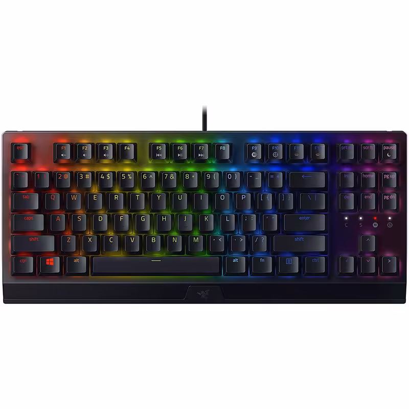 کیبورد مخصوص بازی ریزر مدل Blackwidow V3 TenKeyless Green Switches - کالاوما