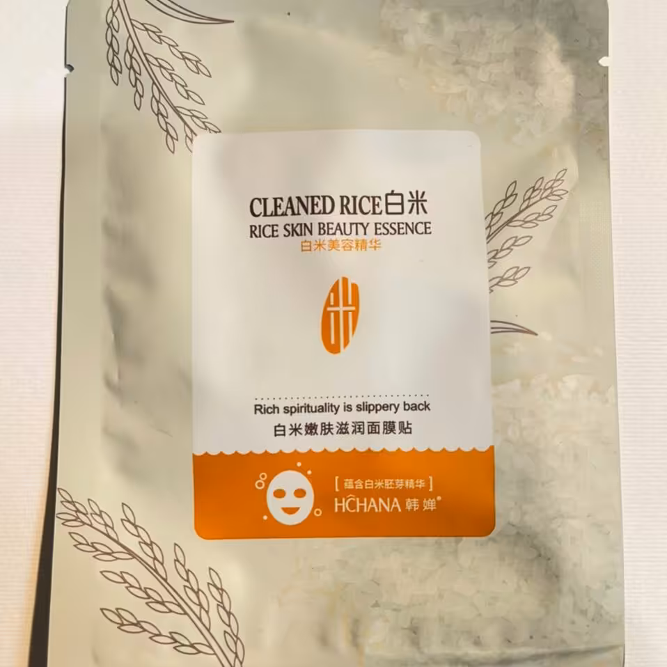 ماسک صورت ورقه ای برنج هچانا محصولات پوست مهتا