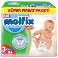 پوشک شورتی مولفیکس سایز 3 بسته 94 عددی Molfix