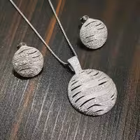 نیم ست نقره تایلندی آبکاری طلا سفید عیار 925