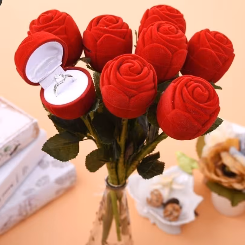 جعبه طلا انگشتر گل رز