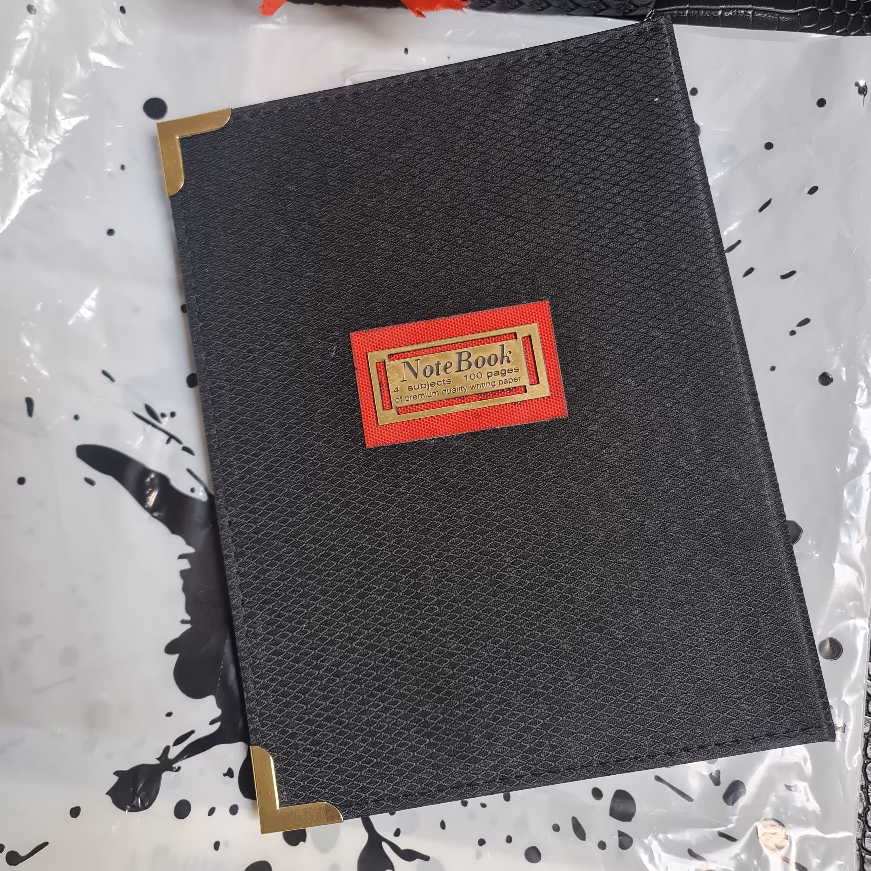 دفتر کلاسوری 100 برگ  جلد پارچه ای آب گریز جیب دار 