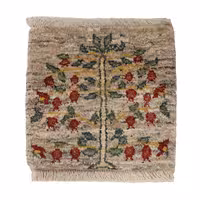 گبه دستبافت مدل شگی طرح مربعی کد 4010919