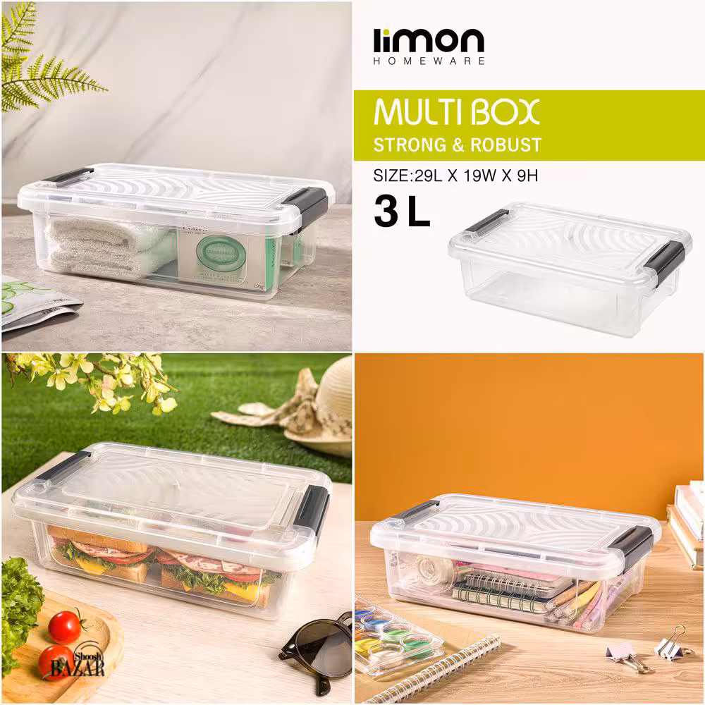 باکس مستطیل 3 لیتر لیمون کد 2395