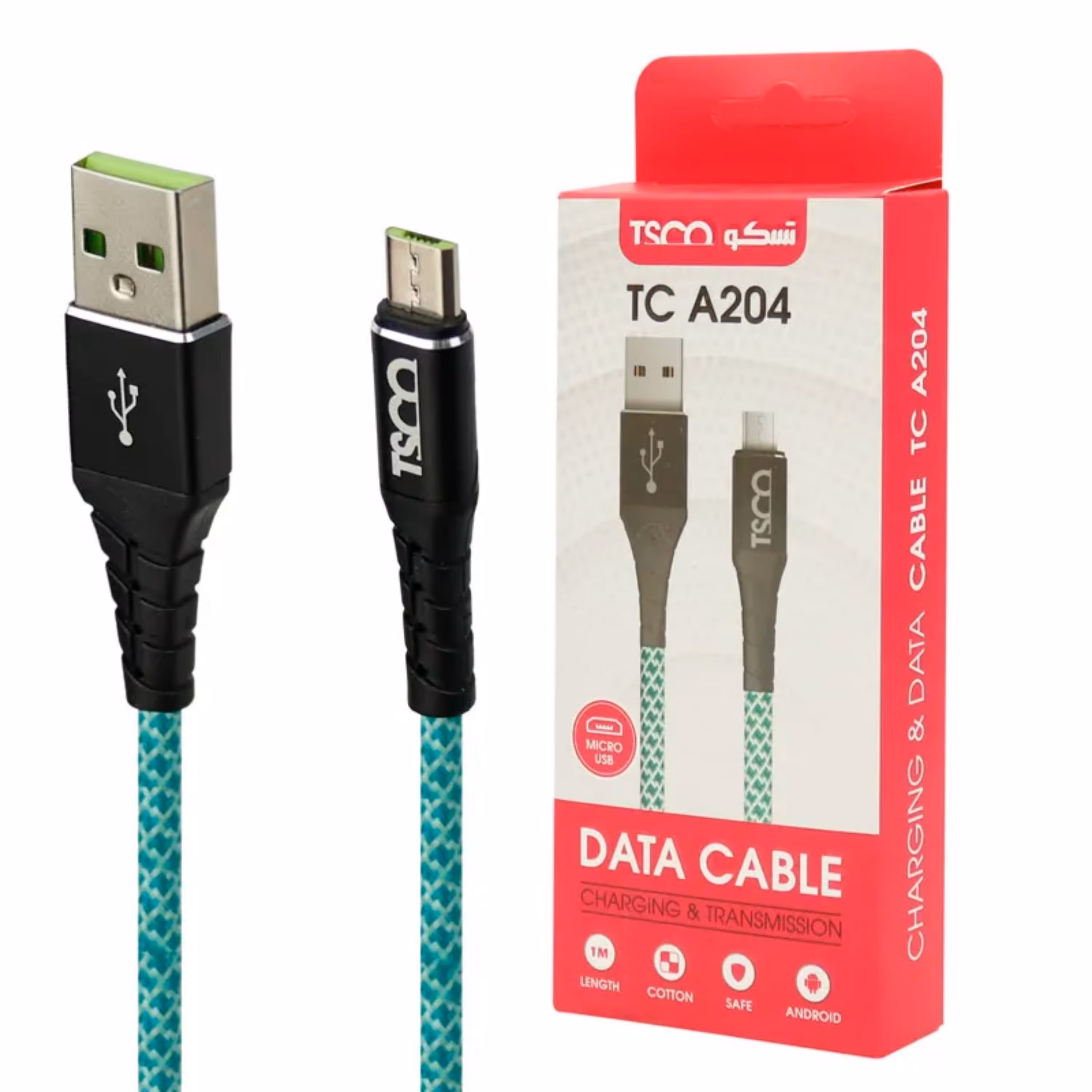کابل شارژ 1متری میکرو یو اس بی تسکو مدل TC A204(TSCO TC A204 USB tomicroUSB Cab)
