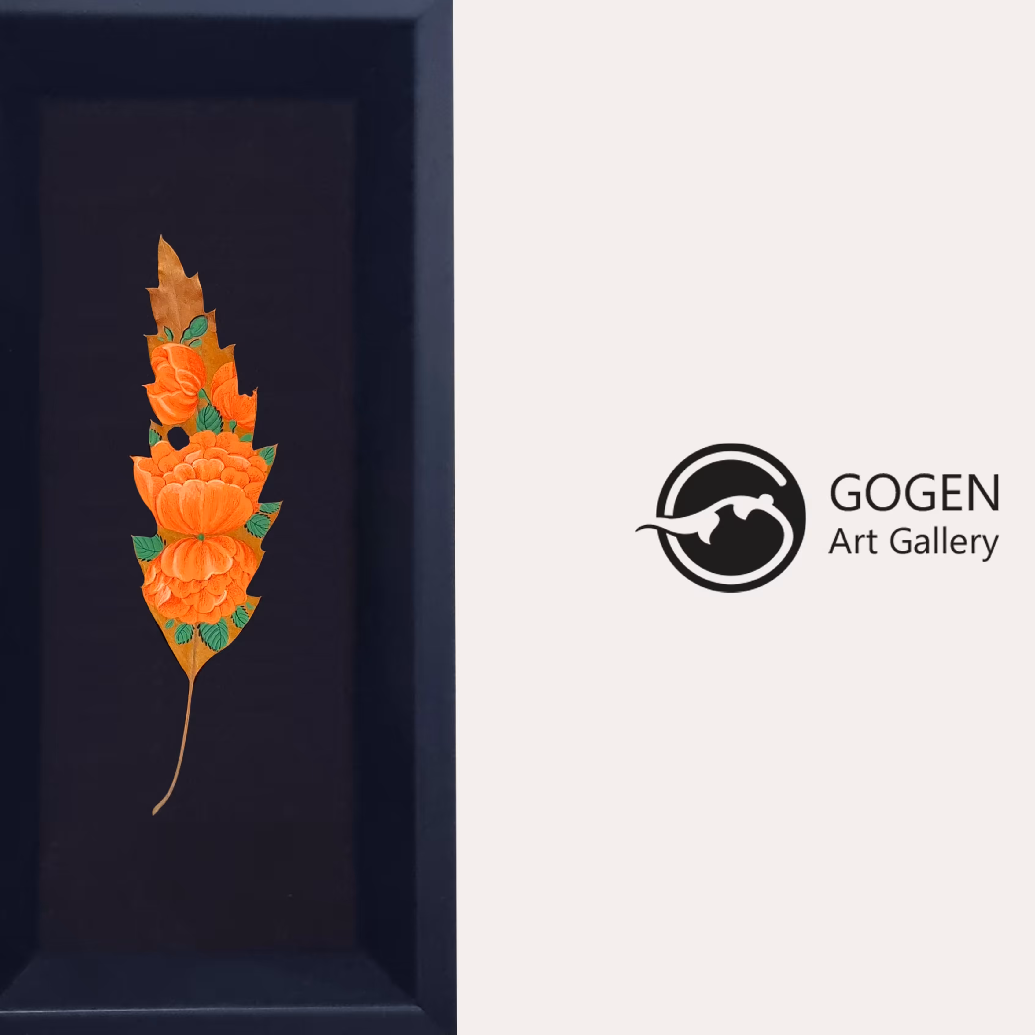 تابلو نقاشی روی برگ درخت(کد8)