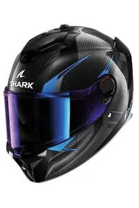 کلاه کاسکت موتورسیکلت چند رنگ ایمنی بسته کربن آبی SPARTAN GT PRO CULTRAM شفاف Shark