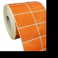  لیبل نارنجی دیجی کالا دو ردیفه پی وی سی  پشت سفید شفاف سروش رول 3000 عددی