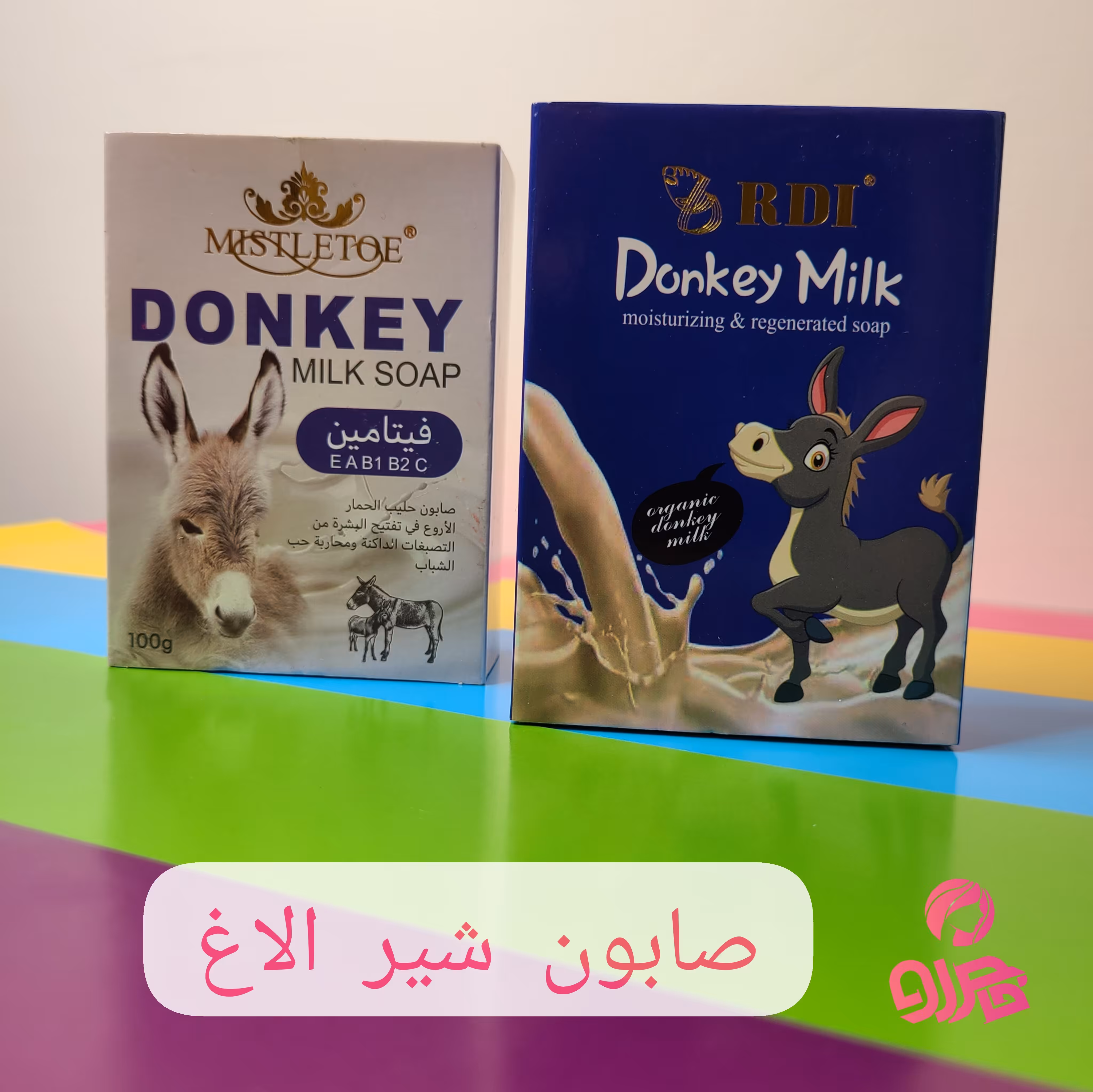 صابون شیر الاغ اصلی 100گرمی-روشن کننده پوست-صابون الاغ ابی و سفید