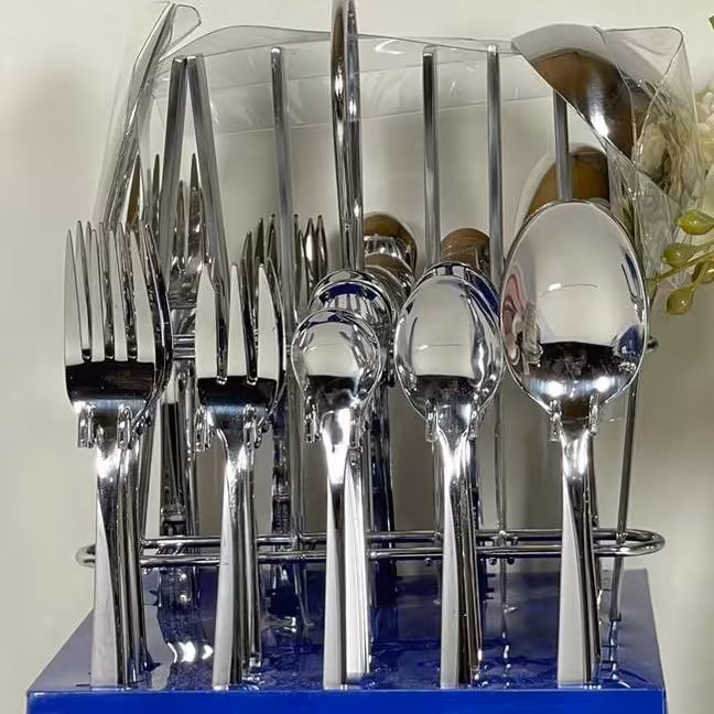 سرویس قاشق چنگال 39 پارچه استند دار  مارک ام جی اس طرح ماینز تعداد محدود( زیر قیمت بازار) 