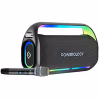 اسپیکر بلوتوثی کارائوکه همراه میکروفون پاورولوژی PWLAU012