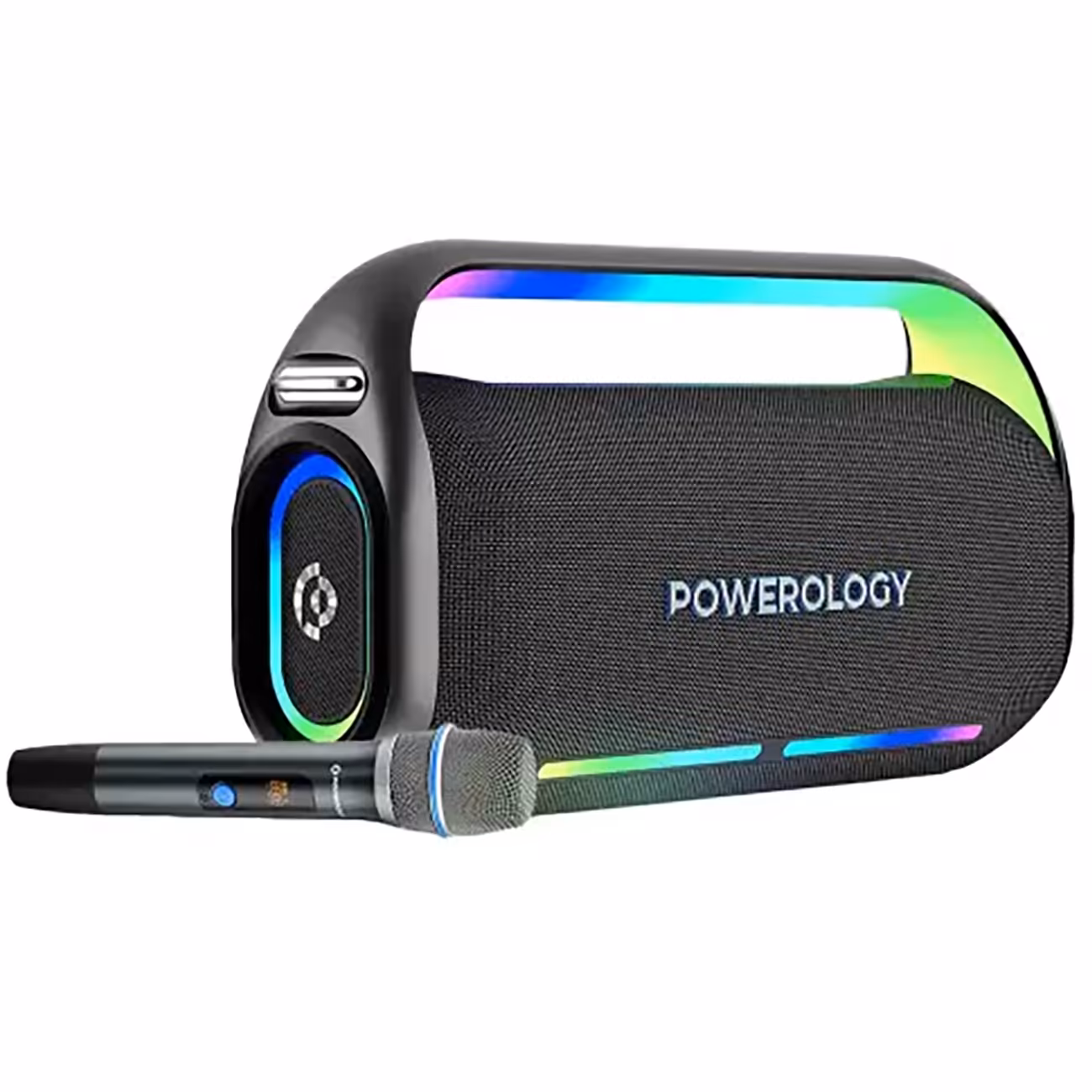 اسپیکر بلوتوثی کارائوکه همراه میکروفون پاورولوژی PWLAU012