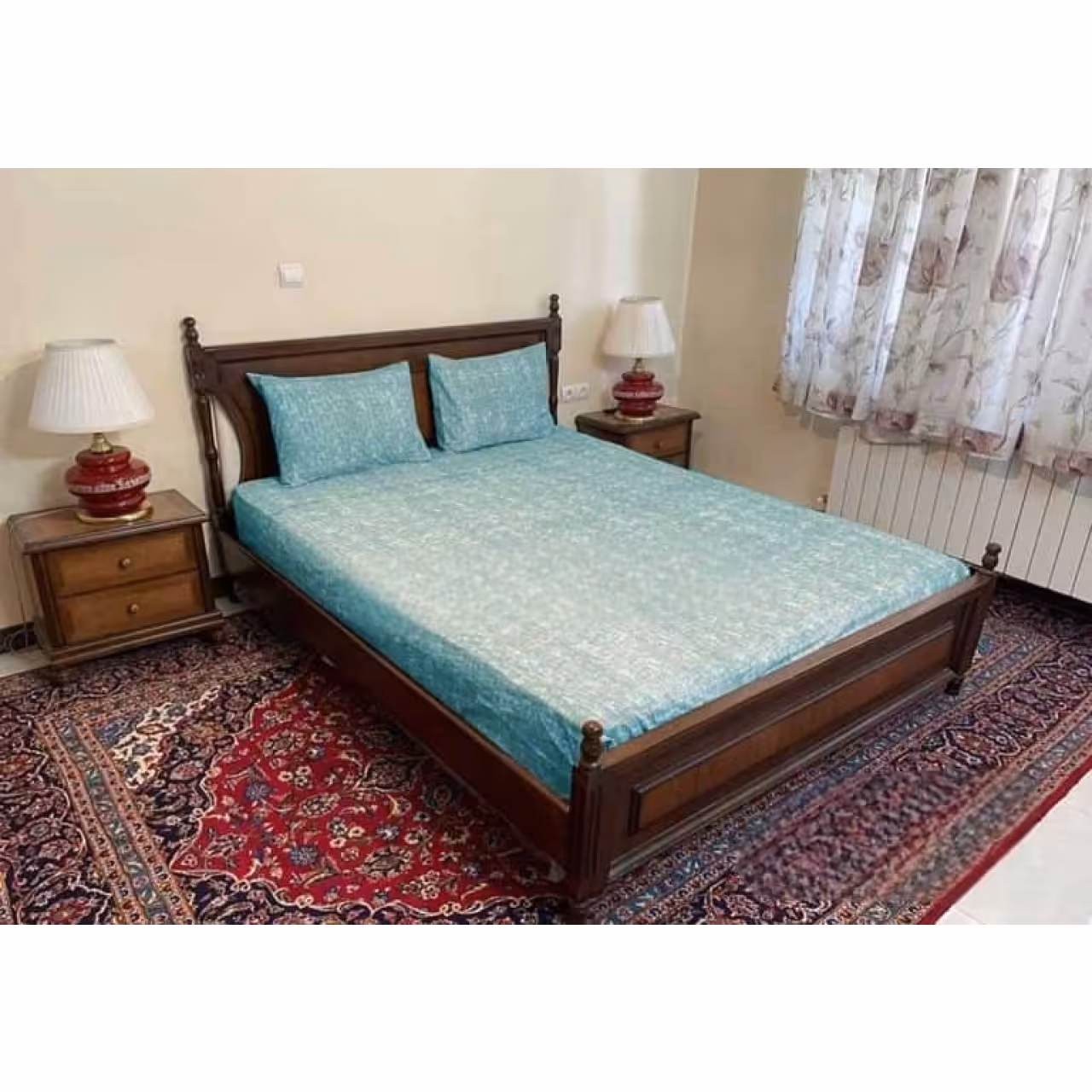 ملحفه کشدار تشک دونفره مدل پتینه 180*200 سانتی‌متر