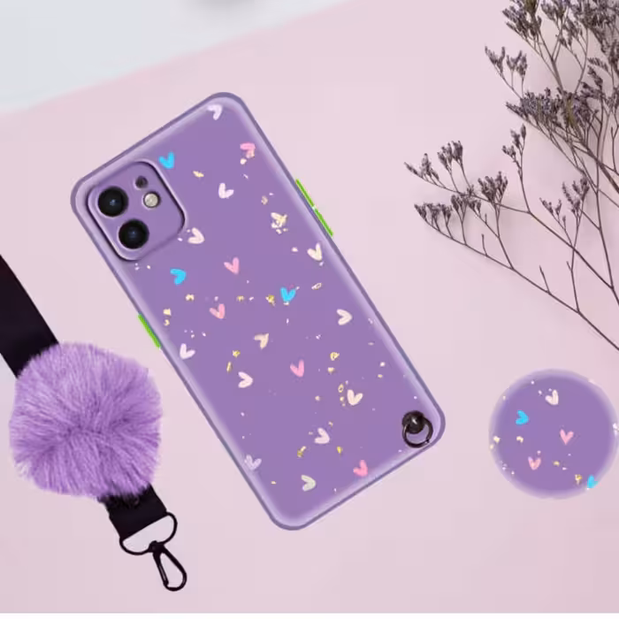 قاب گوشی بنفش  دستبندی