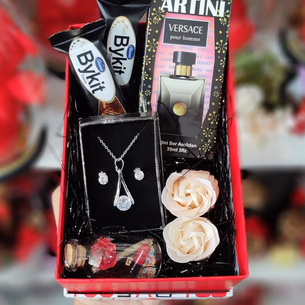 باکس هدیه نیم ست نقره ای