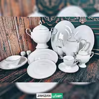 سرویس چینی 50پارچه لورین قالب کوئین طرح خط طلا (اقتصادی)