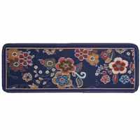 رو پله گلیم ماشینی(100-30)طرح دنیا سرمه ای-در سایزهای مختلف-ارسال پس کرایه