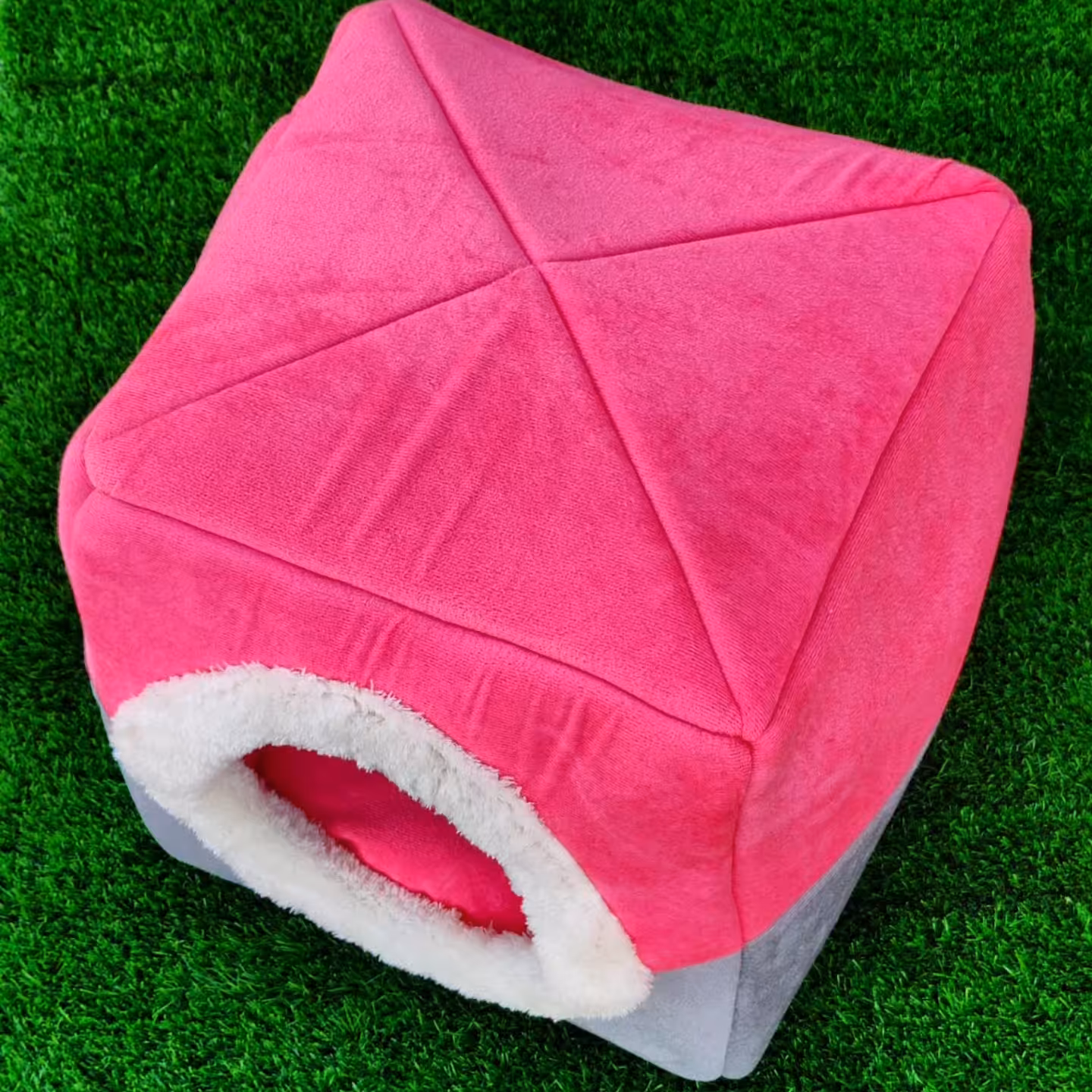 کلبه -تشک و مبل حیوانات خانگی 3 حالته پارچه ای مخملی