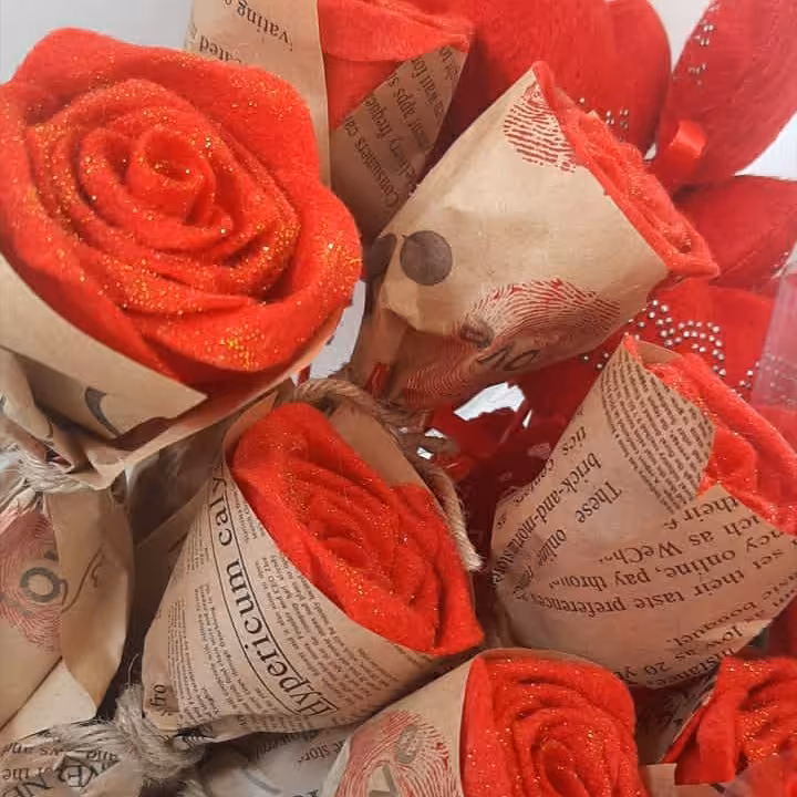 گل های نمدی و ساده