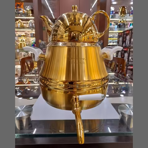 کتری قوری استیل طلایی اوبرون