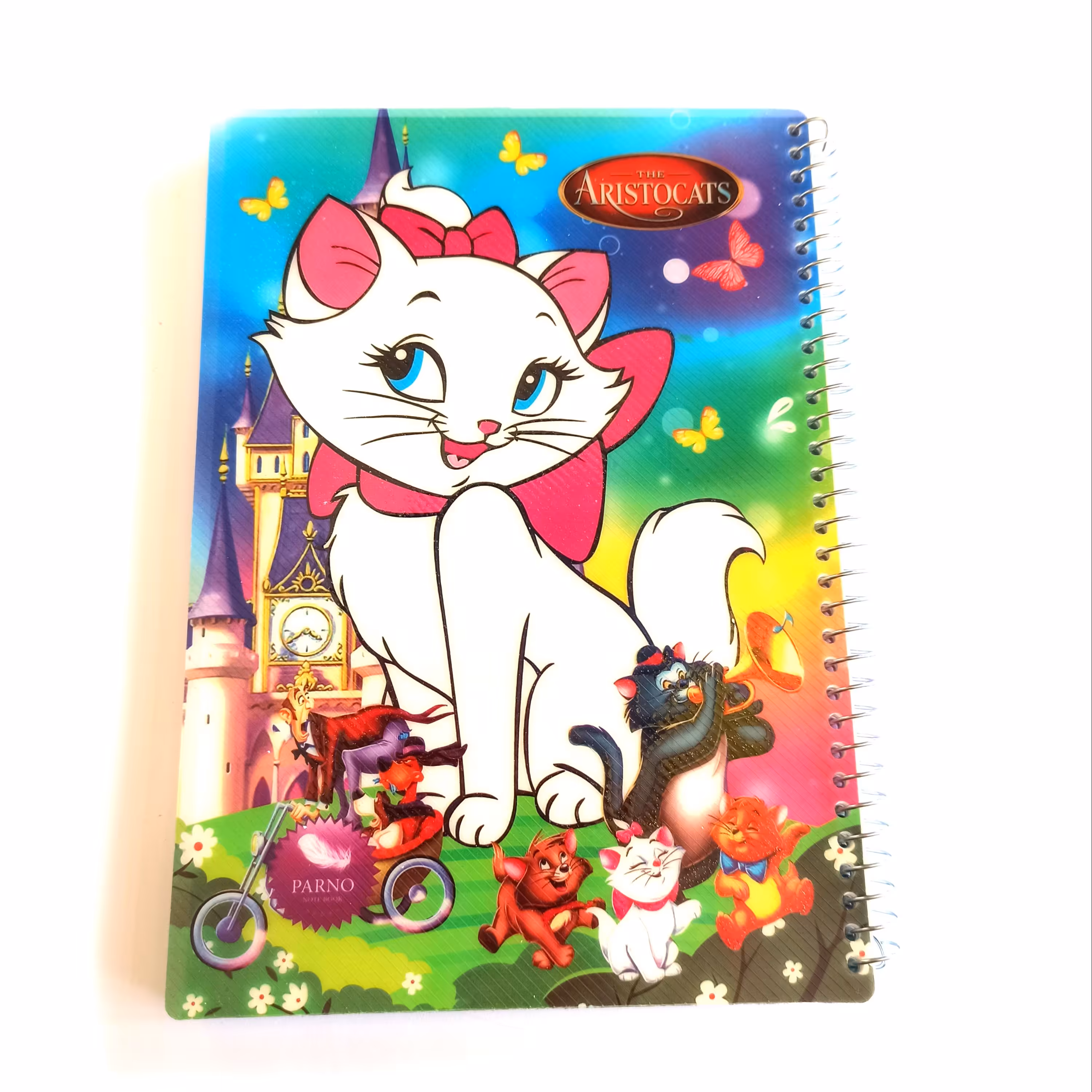 دفتر مشق 80 برگ سیمی فنری جلد طلقی فانتزی مارک پرنو دانش آموزی تک و  عمده