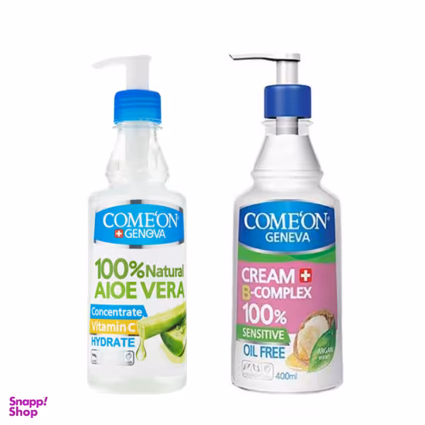 ژل آبرسان کامان مدل آلویه ورا حجم 400 میلی لیتر + کرم مرطوب کننده کامان مدل Oil Free حجم 400 میلی لیتر