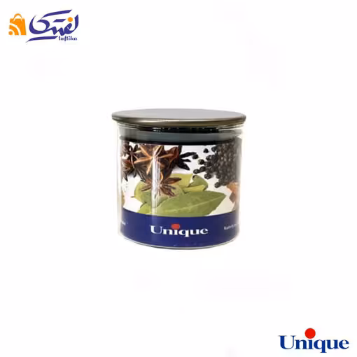 ظرف ادویه شیشه ای یونیک درب استیل 6 سانتی متری UN-1291