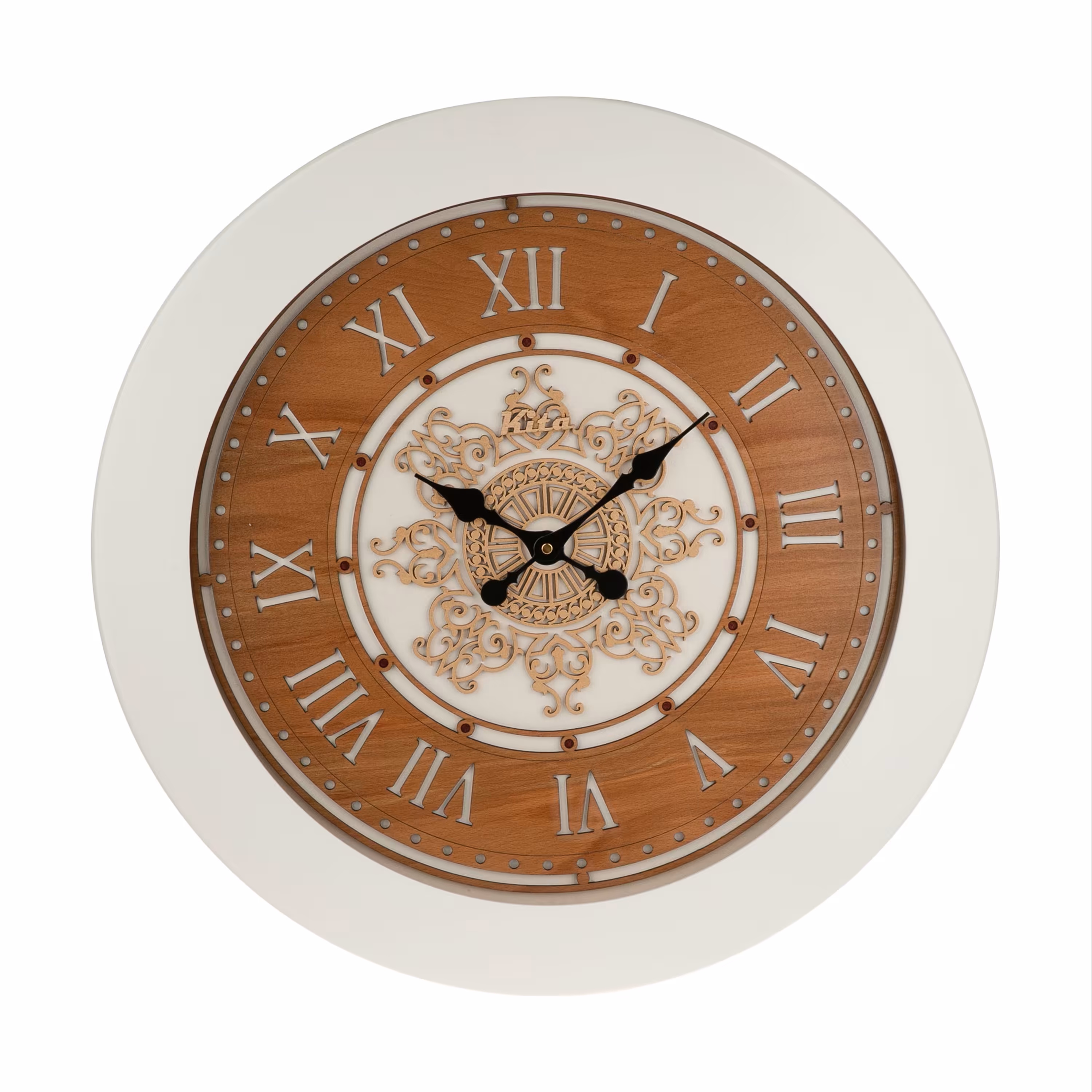 ساعت دیواری چوبی کیتا مدل رویال کد CKS 646-W80 - (قطر 80 cm)