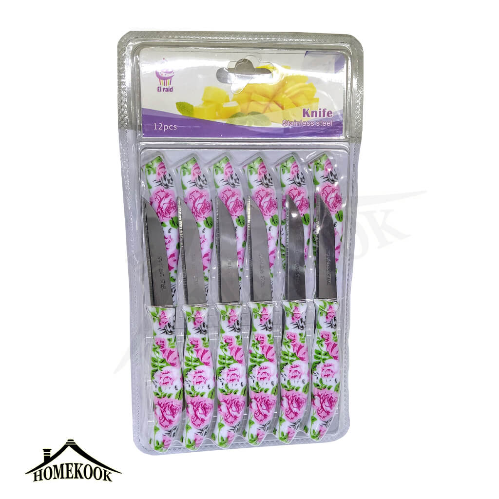 کارد میوه خوری دسته گلدار طلقی