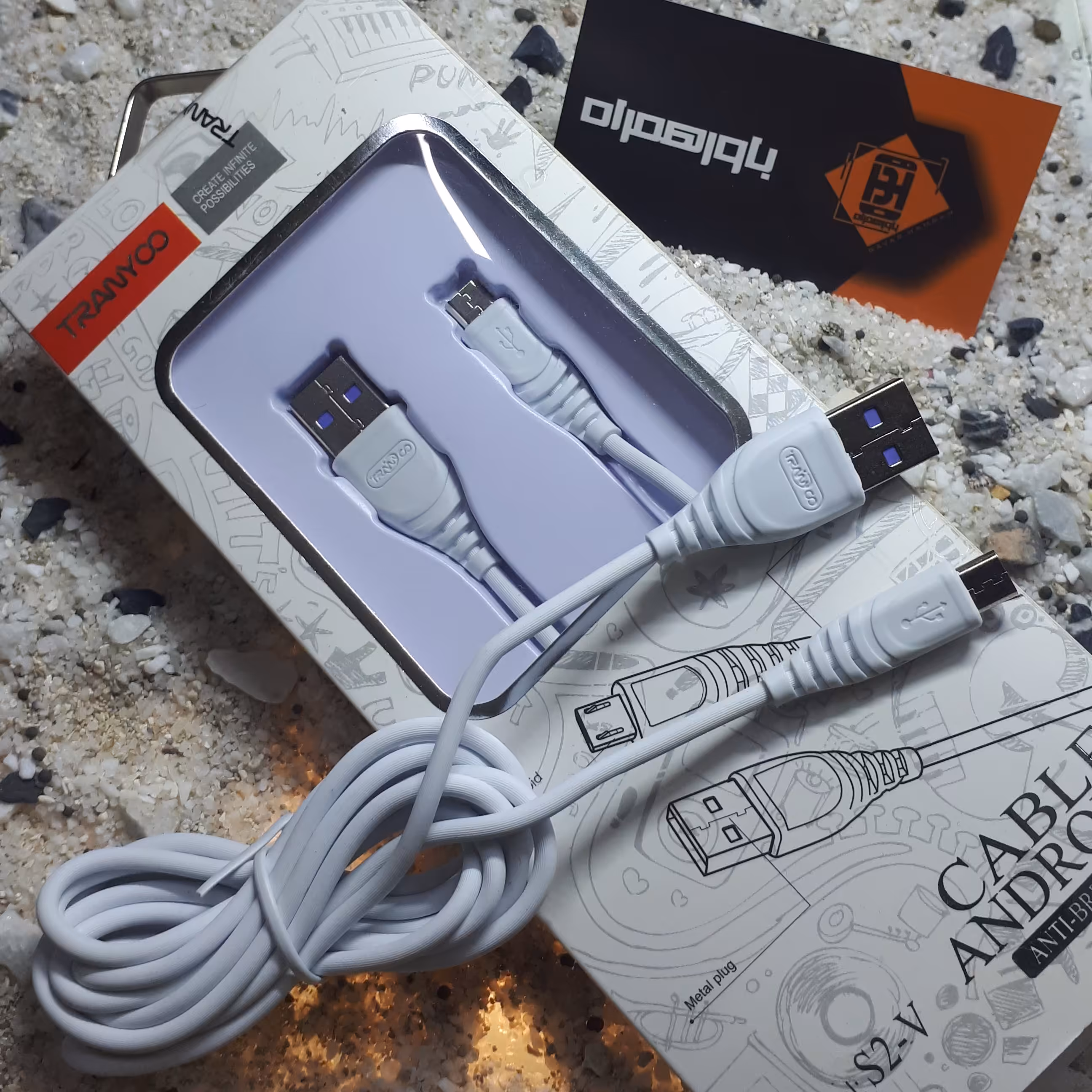 کابل ترانیو 2.1 آمپر فست شارژ یو اس بی به تایپ سی دو متری