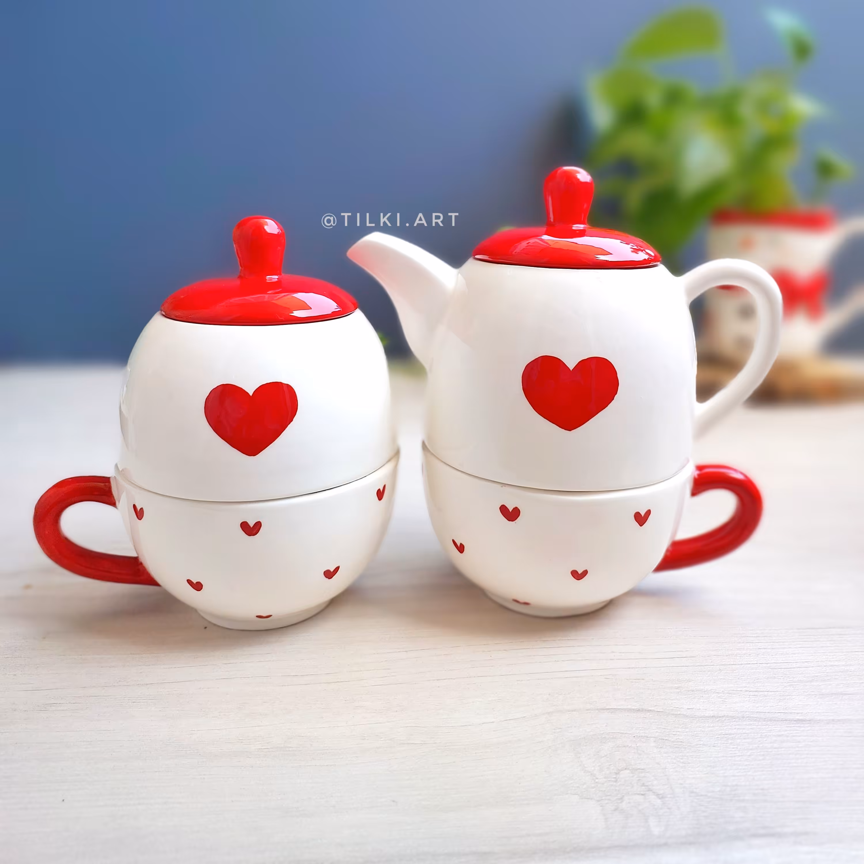 ست چایخوری دو نفره قلبی