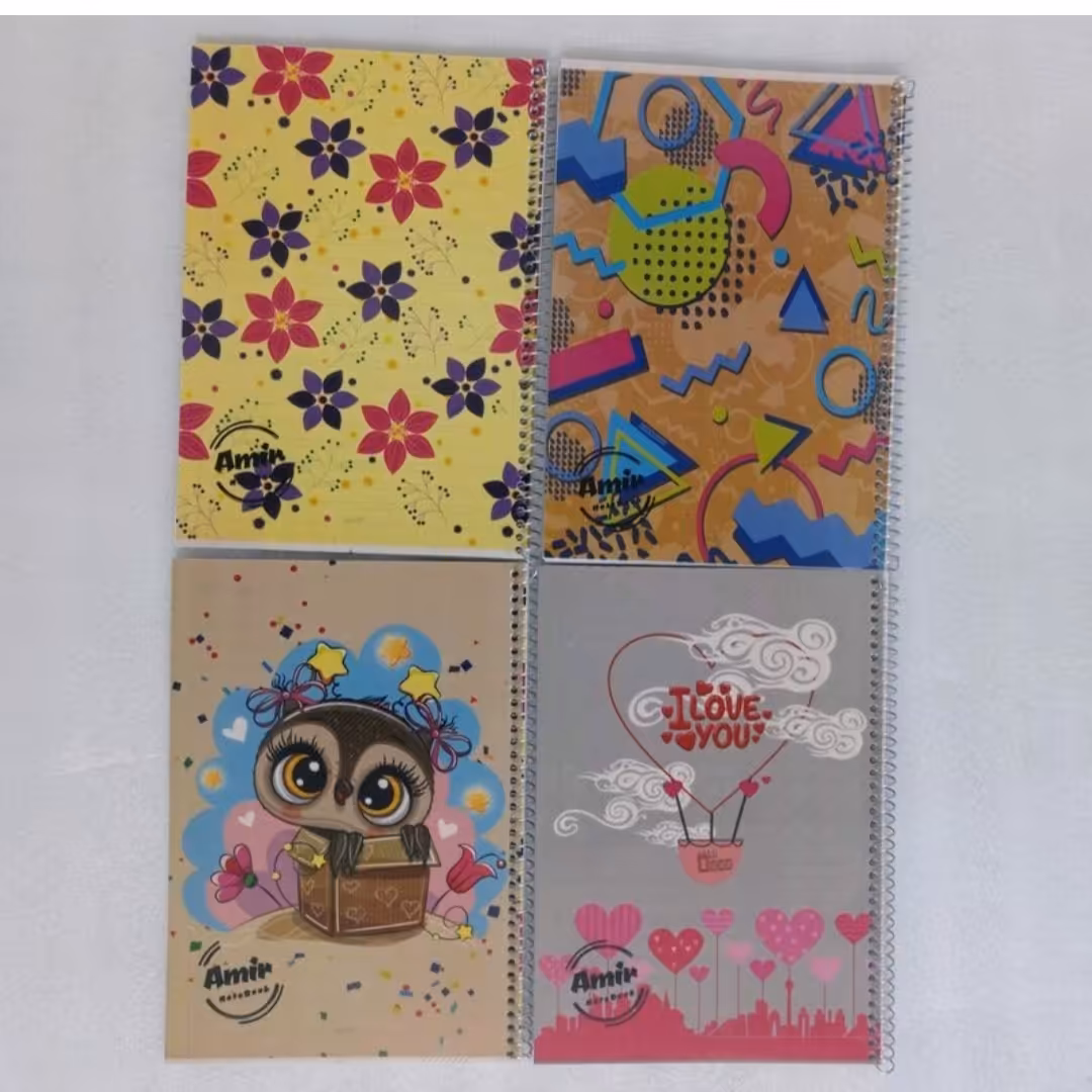 دفتر زبان 50برگ 2خط سیمی فانتزی امیر