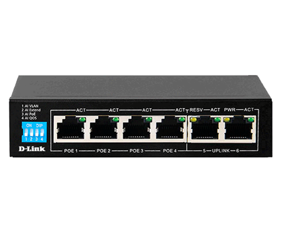 سوئیچ غیرمدیریتی 6 پورت دی لینک مدل DES-F1006P-E
