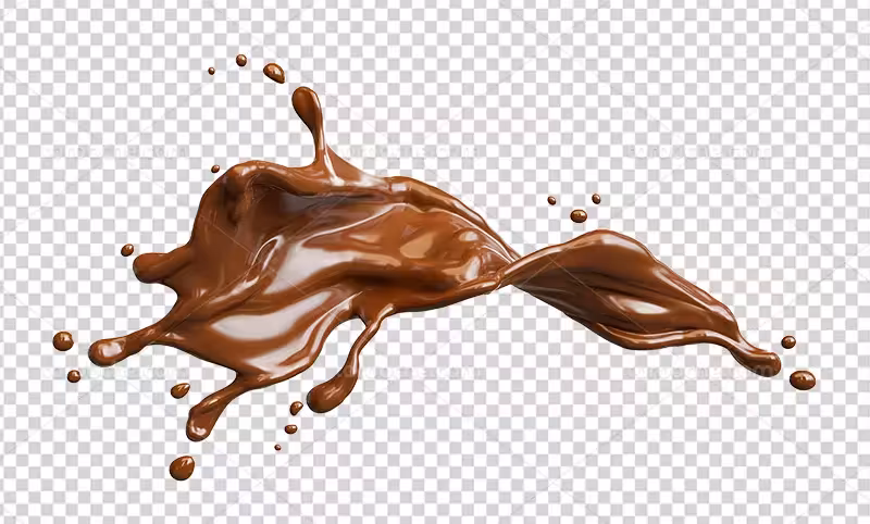 عکس PNG اسپلش کاکائو آب شده | گرافیک با طعم تربچه