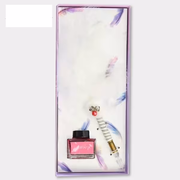 ست قلم پر سفید با نوک شیشه‌ای Glass Pen