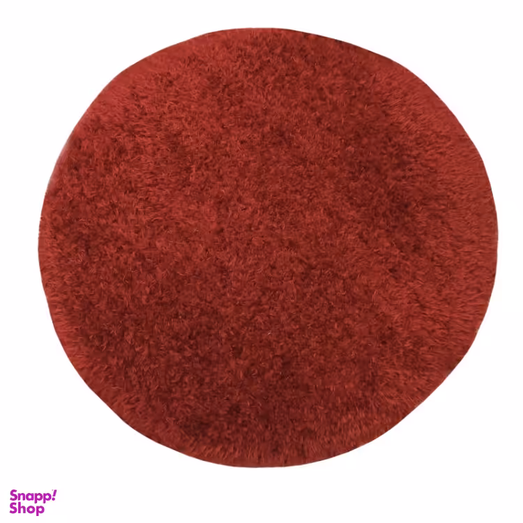 فرش گرد شگی فلوکاتی رنگ قرمز