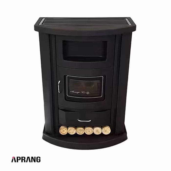 بخاری گازی شارق توس مدل اهورا طرح شومینه 140 - مشکی