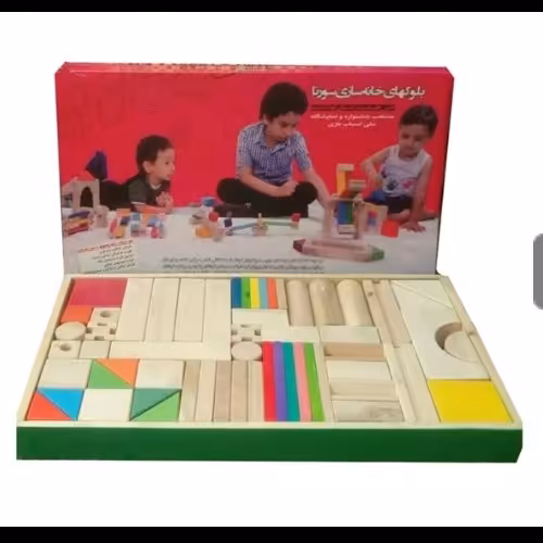 بازی فکری بلوک های 56 قطعه جعبه چوبی