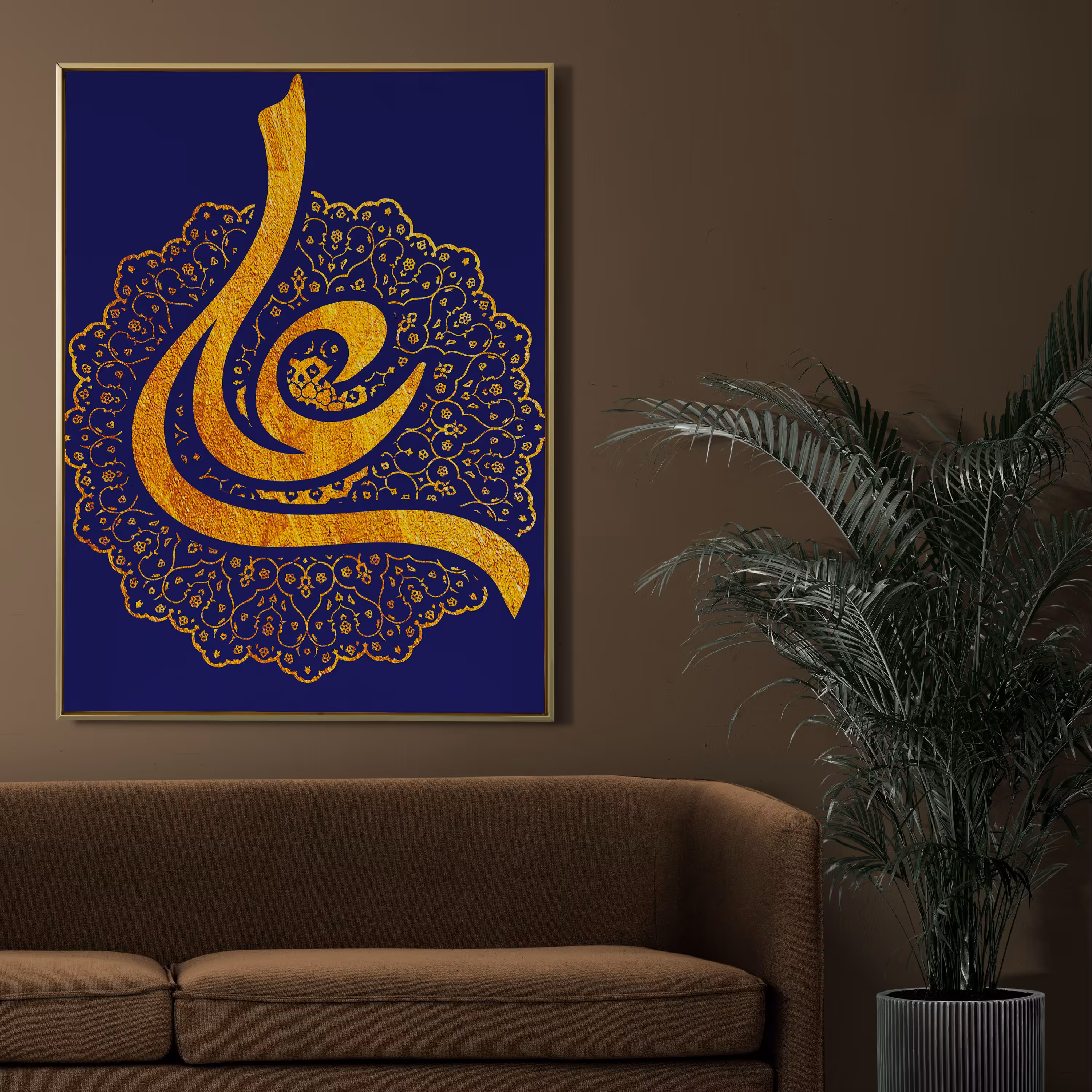 تابلو حضرت علی میکس مدیا دکوراتیو چاپ بروی بوم کلاف دیپ تلفیق با هنردست