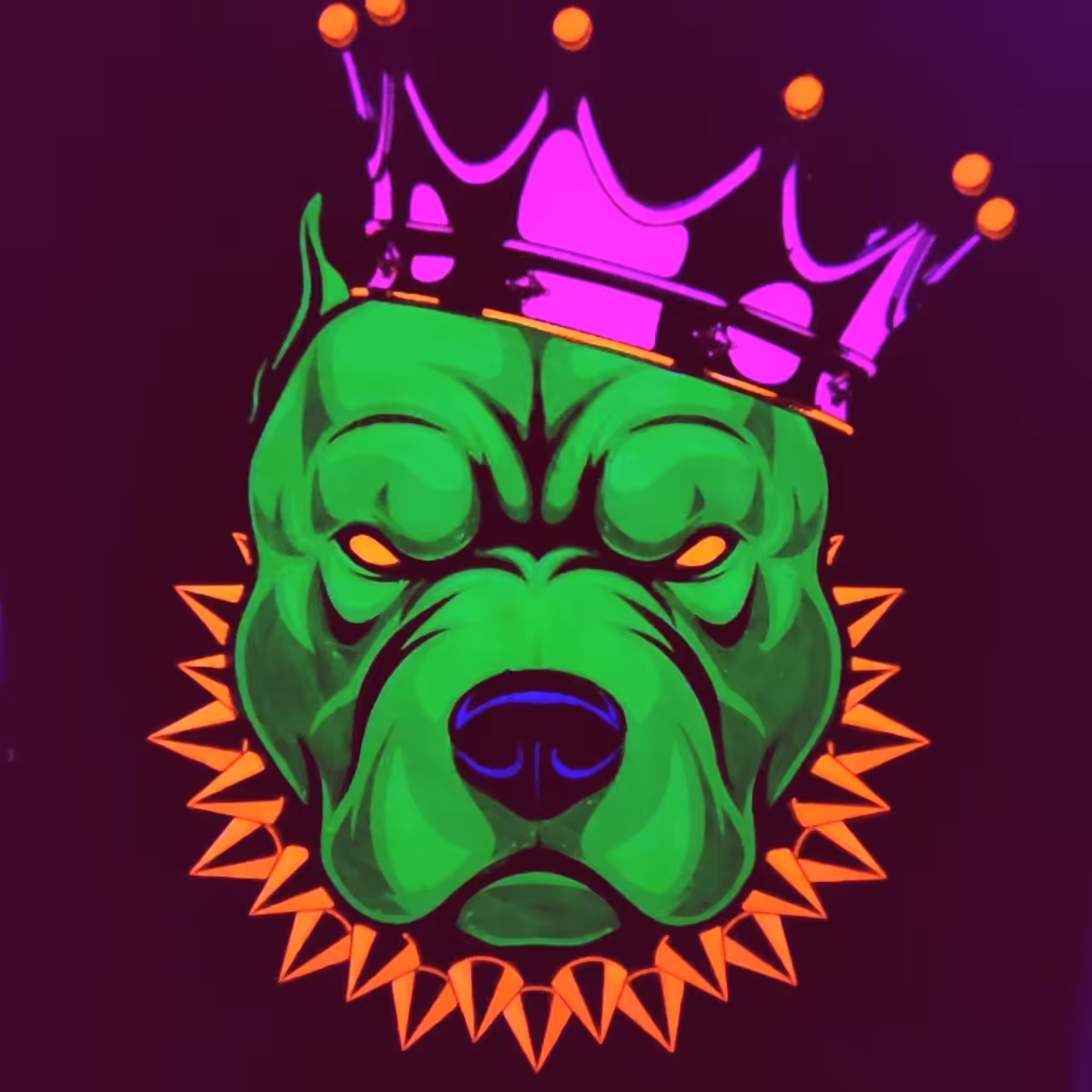 تابلو بلک لایت با طرح سگ سایز 50 در 70 سانتی متر Blacklight