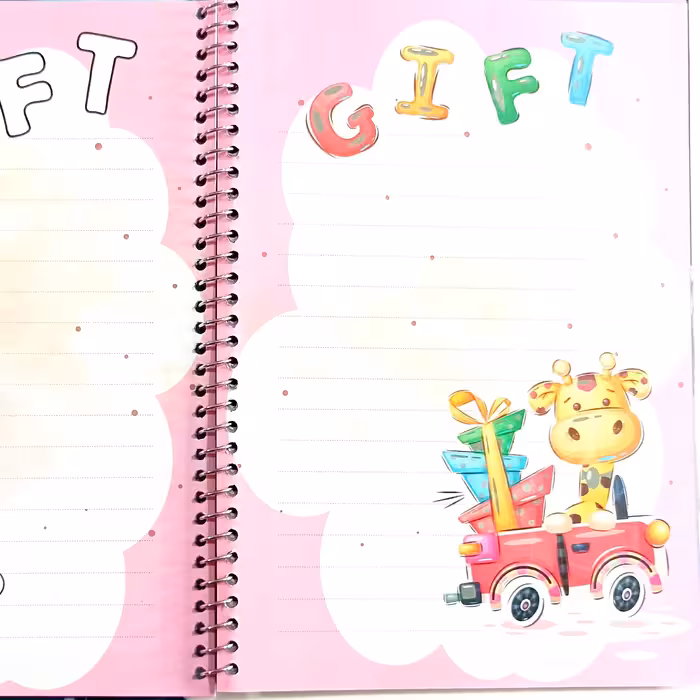 دفتر مشق سیمی (شکل و طرح دار ) جلد طلقی فانتزی کاغذ 70 گرم برند پرنو 