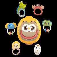 ست جغجغه و دندانگیر صندوقی طرح میمون نوزادی 6 عددی ibi irn