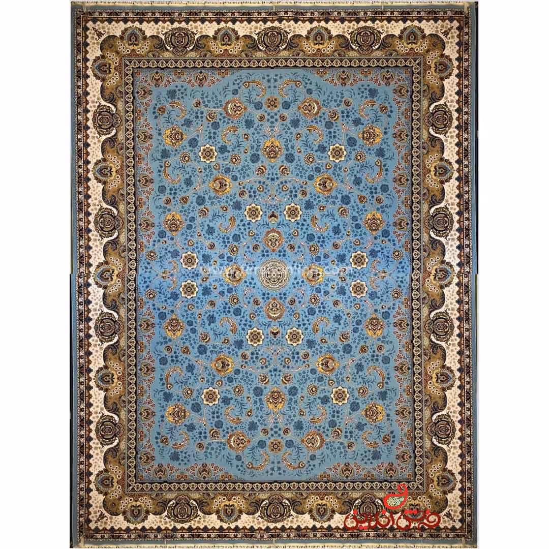 فرش ماشینی شاهکار صفویه 3830 آبی
