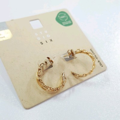 گوشواره سیاه قلم نقره عیار 925 ، آبکاری طلا ، بسیار ظریف ، ساخت تایلند