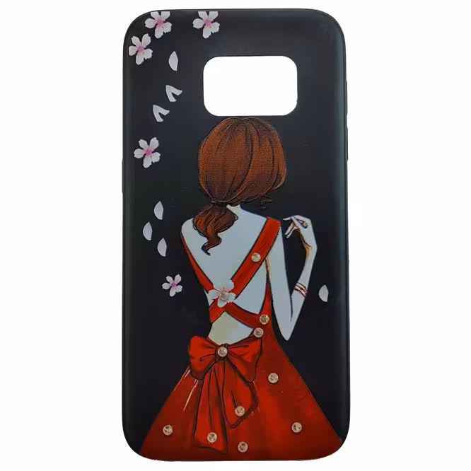 کاور طرح دخترانه قرمز کد m04 مناسب برای گوشی موبایل سامسونگ Galaxy S7