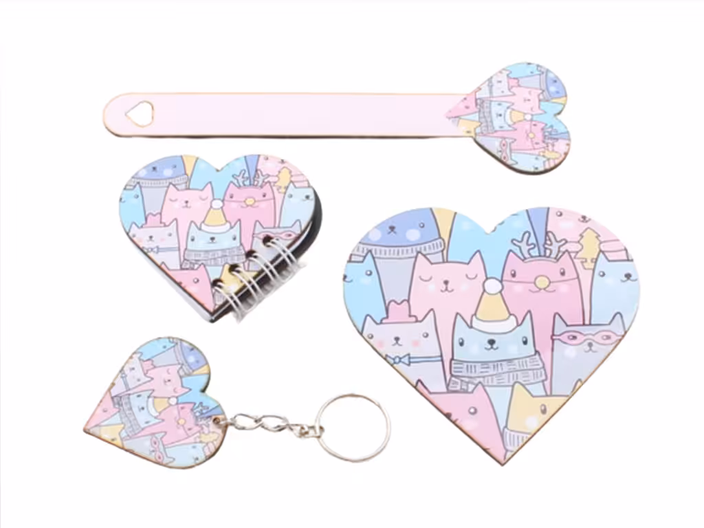 ست دفترچه، بوک مارک، زیر لیوانی، و جاسوئیچی (تنوع طرح)