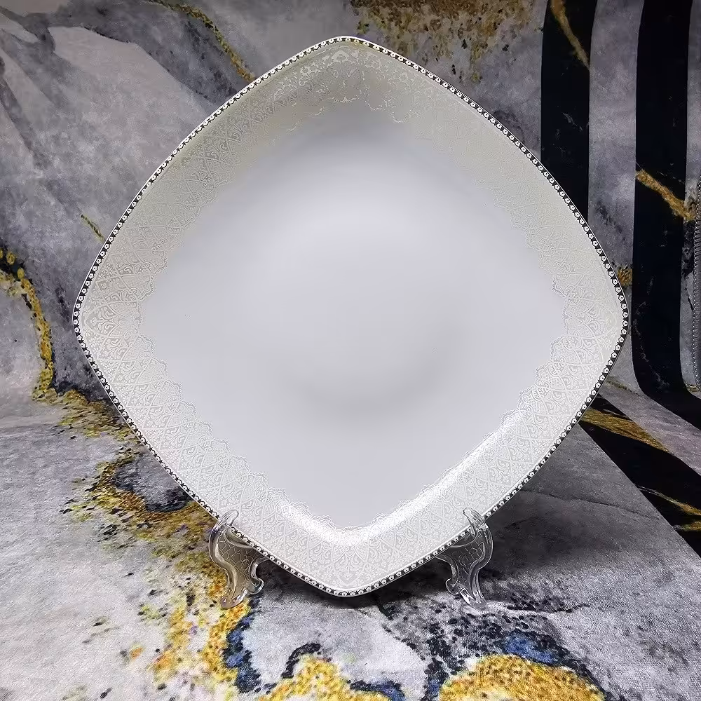 بشقاب خورش خوری 21 چینی لورین مدل ملورین کد 3513 (پس کرایه)