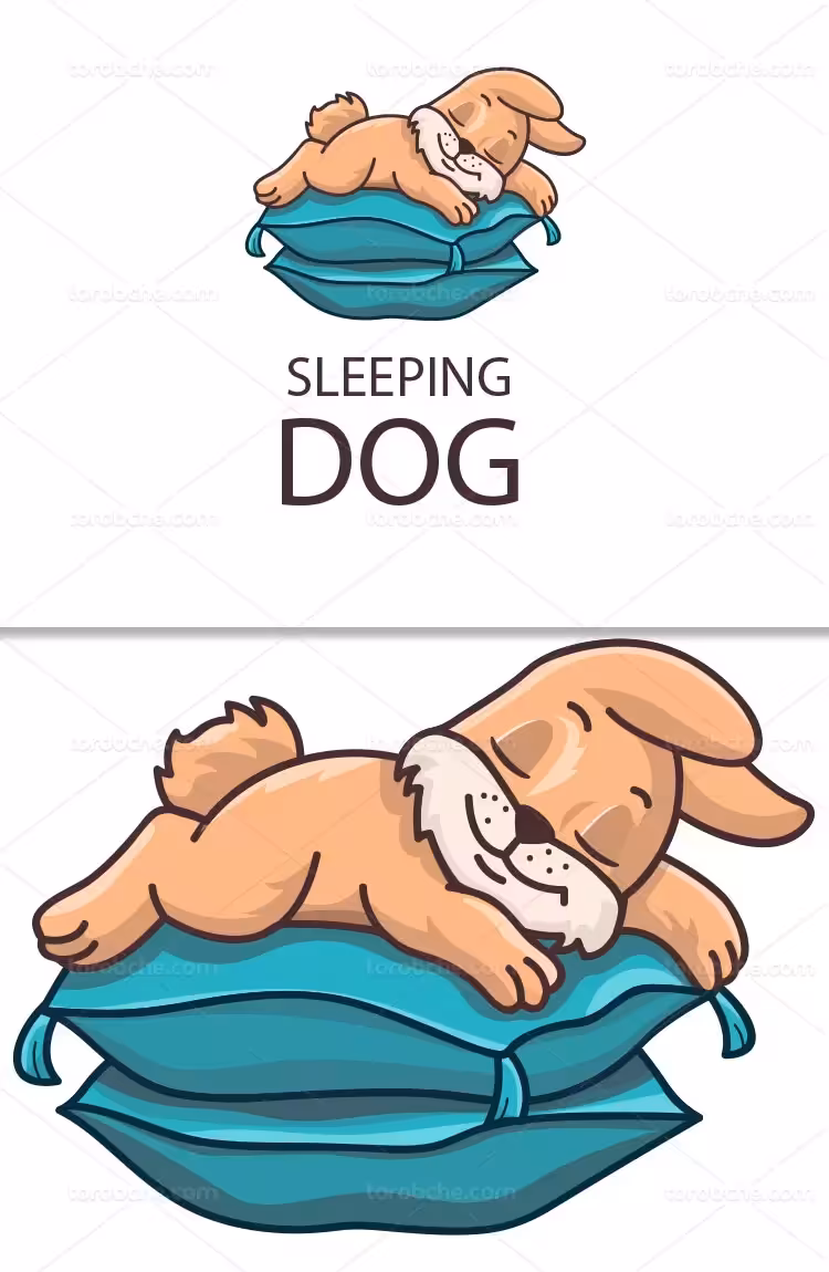 وکتور لوگو سگ خوابیده | گرافیک با طعم تربچه